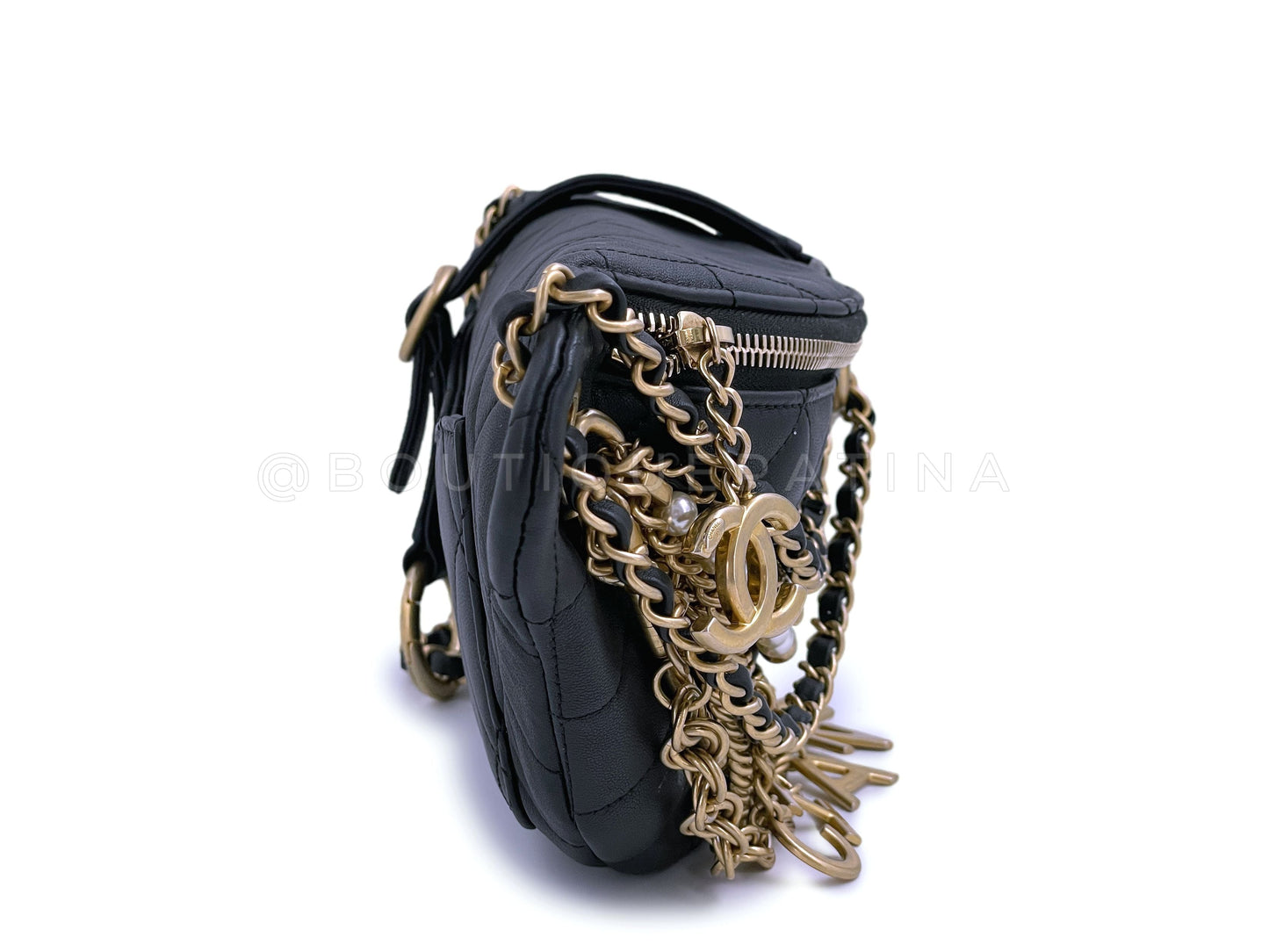 Limited 19A Chanel All About Chains XL Fanny Pack Waist Bag Gold Pearl