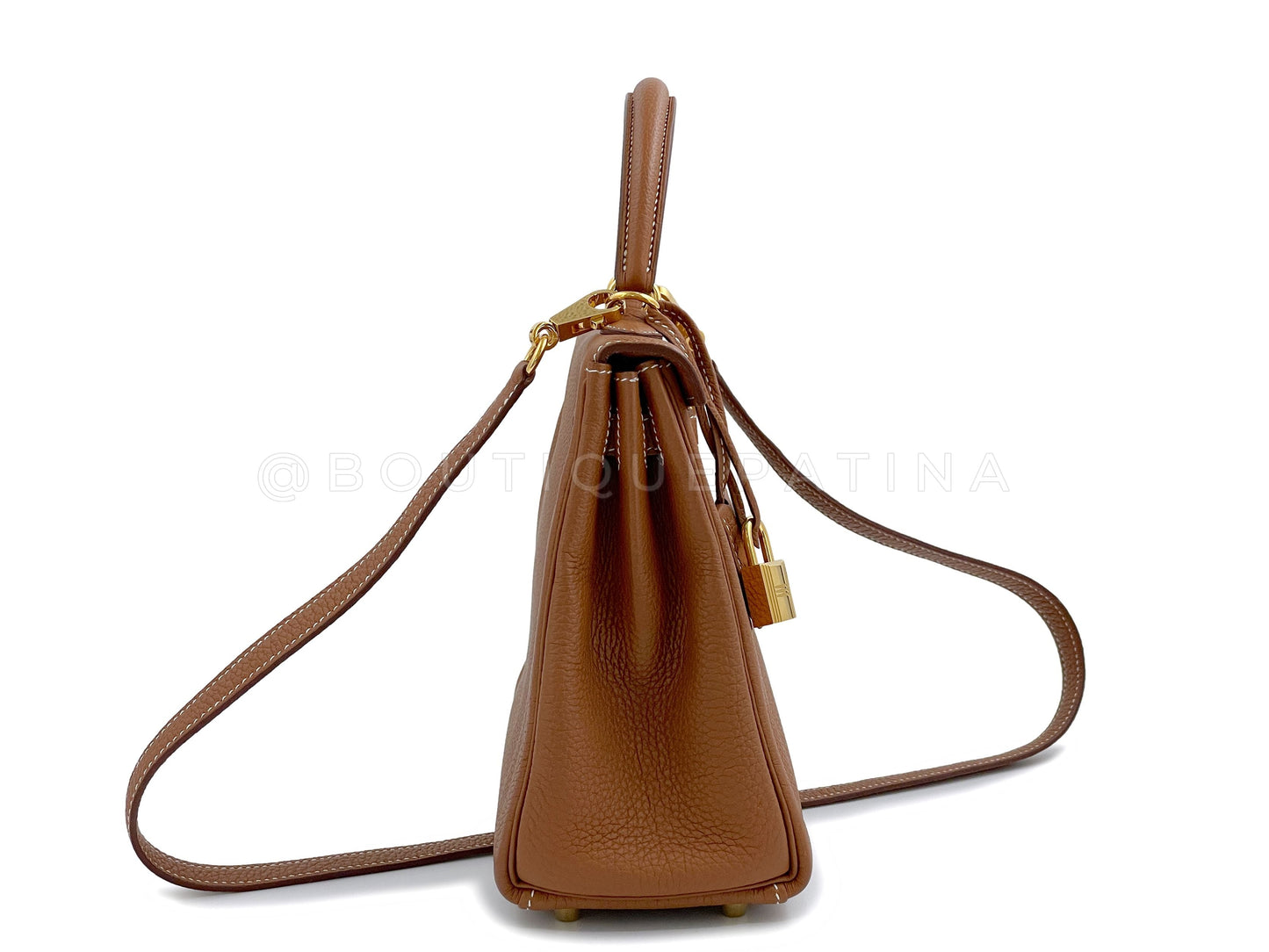 Pristine Hermes 25cm Kelly Bag Gold Togo Retourne 24k GHW