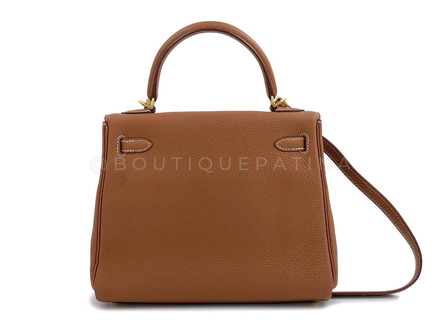 Pristine Hermes 25cm Kelly Bag Gold Togo Retourne 24k GHW