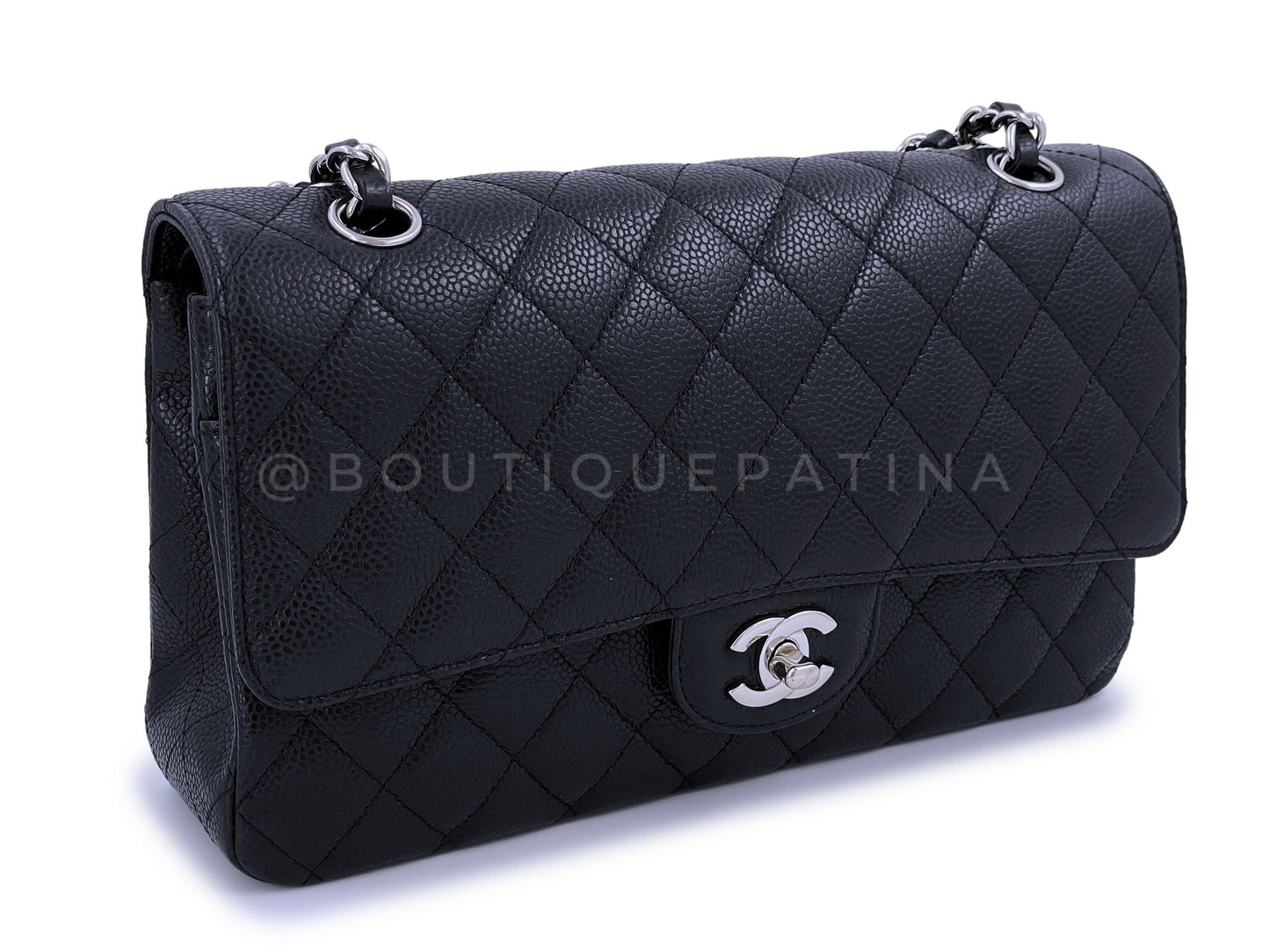 Chanel Black Caviar Medium Classic Double Flap Bag SHW 2U1