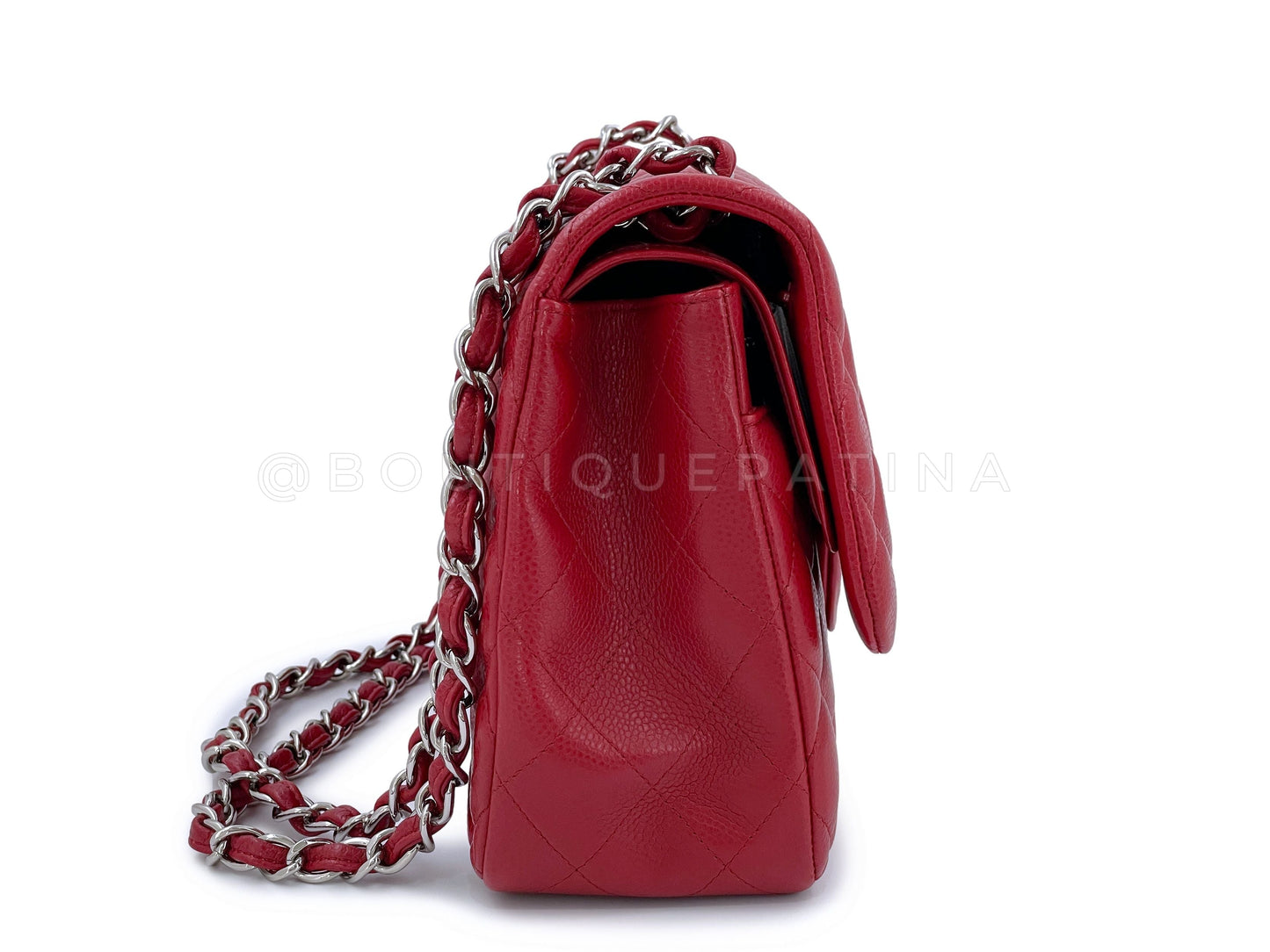 Chanel 11P Red Caviar Jumbo Classic Double Flap Bag SHW