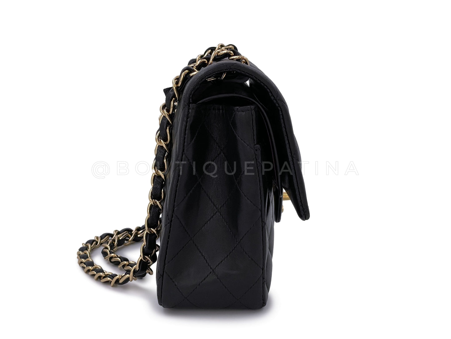 Chanel Vintage Black Medium Classic Double Flap Bag 24k GHW Lambskin