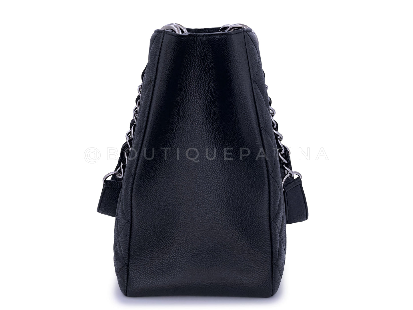 Chanel Black Caviar XL GST Grand Shopper Shopping Tote Bag SHW 2VM