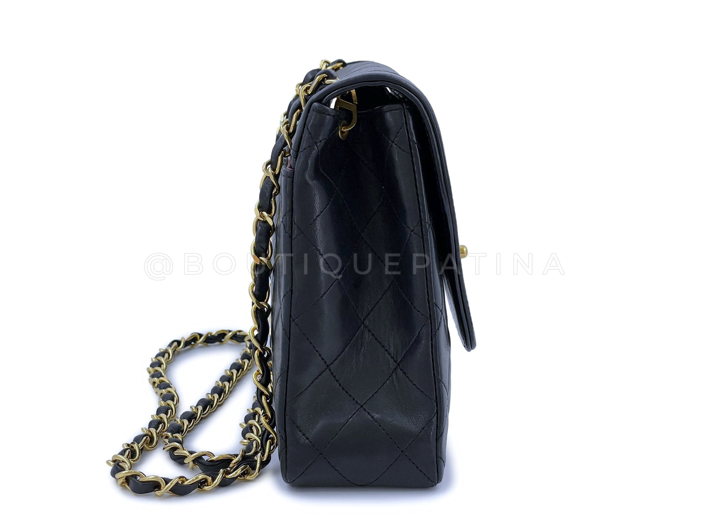 Chanel Vintage Black Medium Trapezoid Quilted Flap Bag 24k GHW