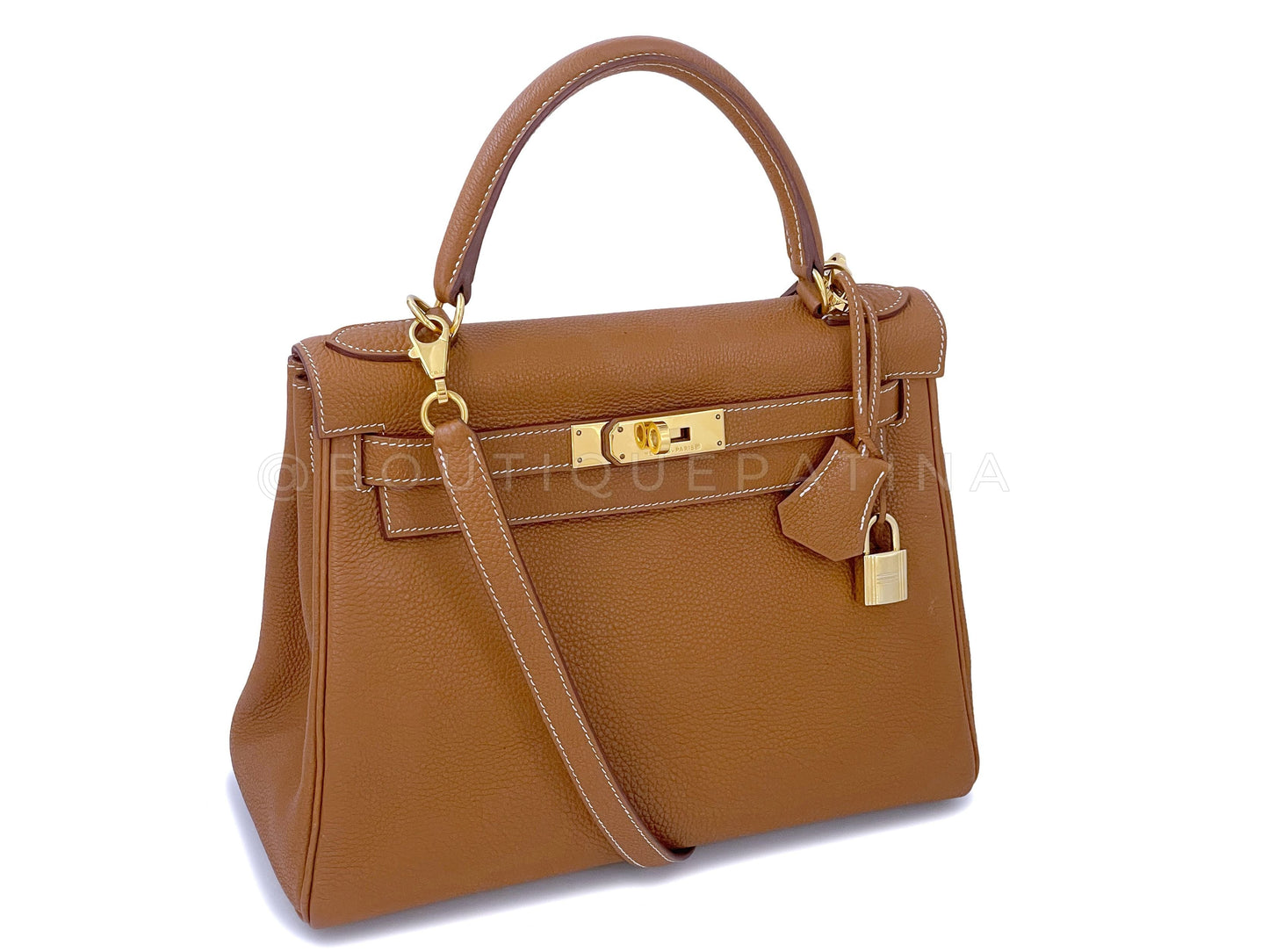 Hermes 28cm Kelly Bag Gold Camel Beige Togo Calfskin GHW