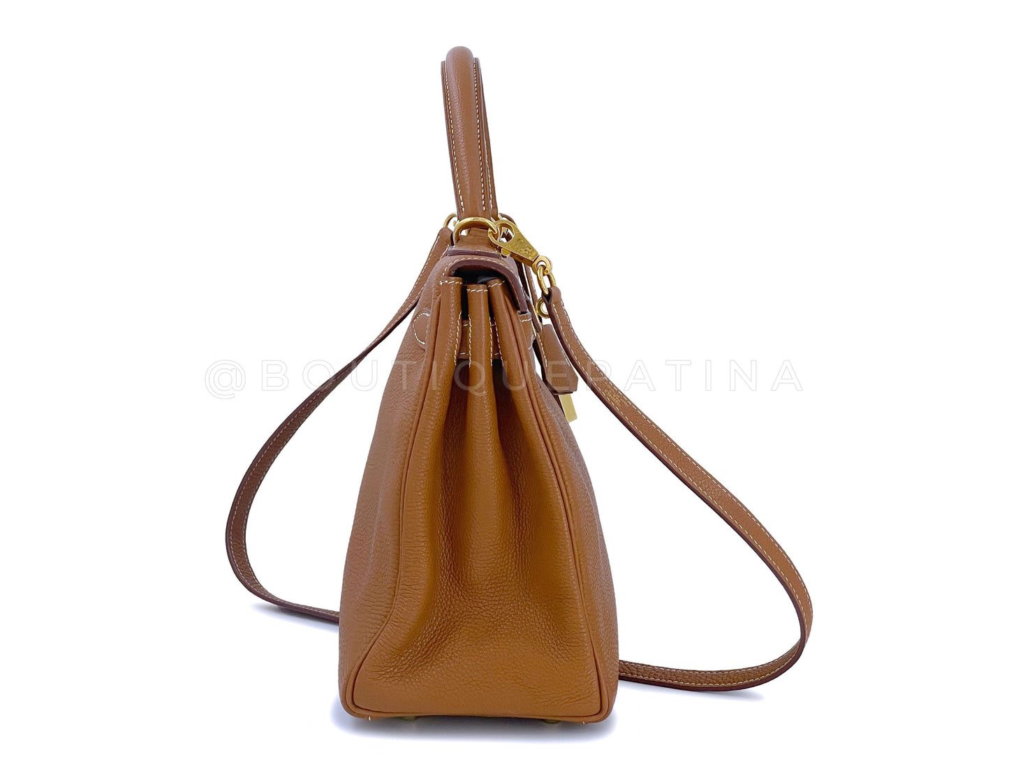 Hermes 28cm Kelly Bag Gold Camel Beige Togo Calfskin GHW