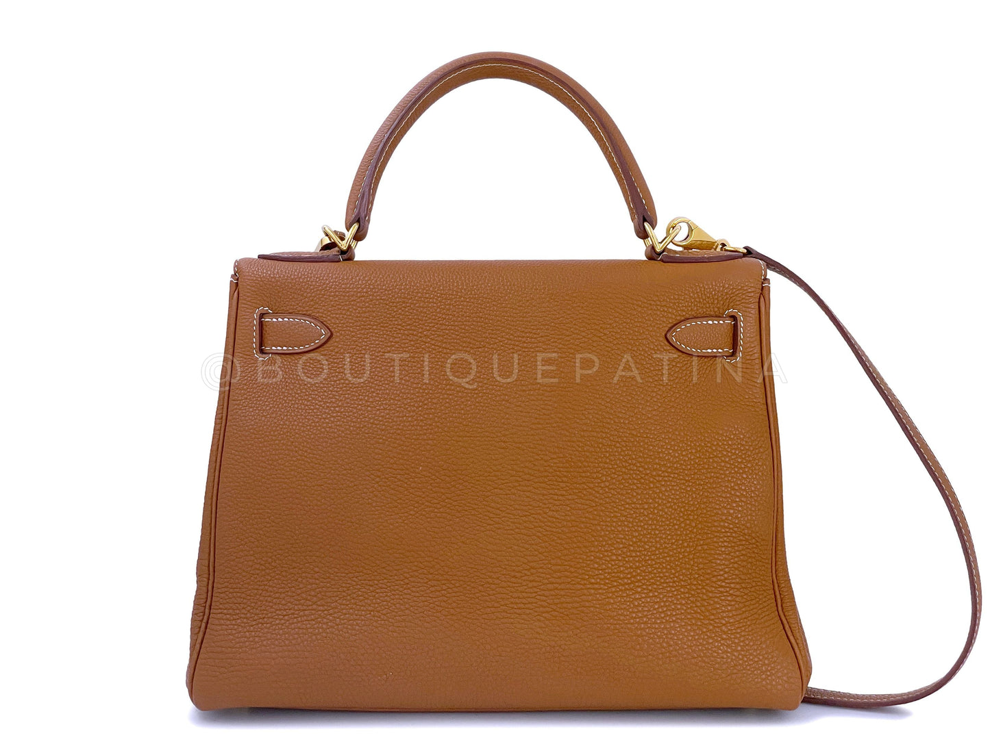 Hermes 28cm Kelly Bag Gold Camel Beige Togo Calfskin GHW