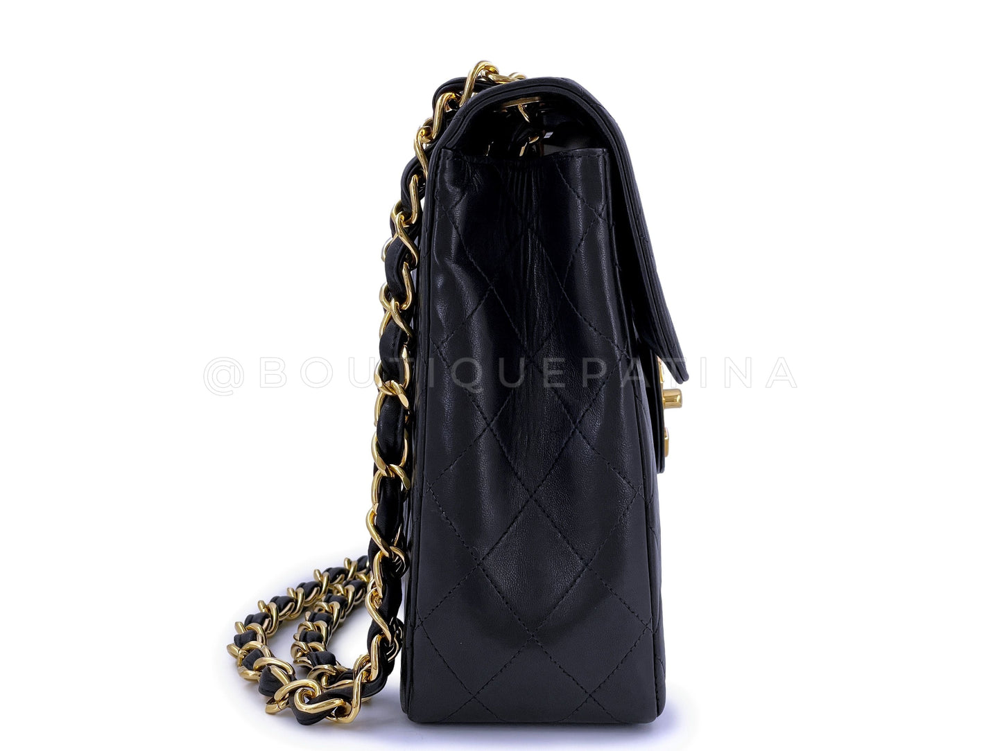 Chanel Vintage Black Jumbo Classic Flap Bag 24k GHW Lambskin