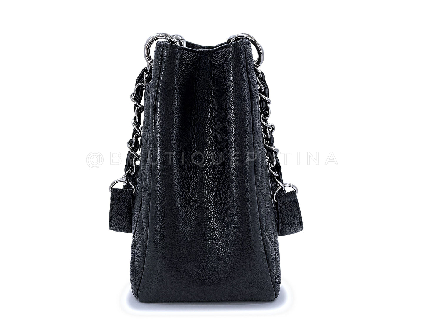 Pristine Chanel Black Caviar Grand Shopper Tote GST Bag SHW