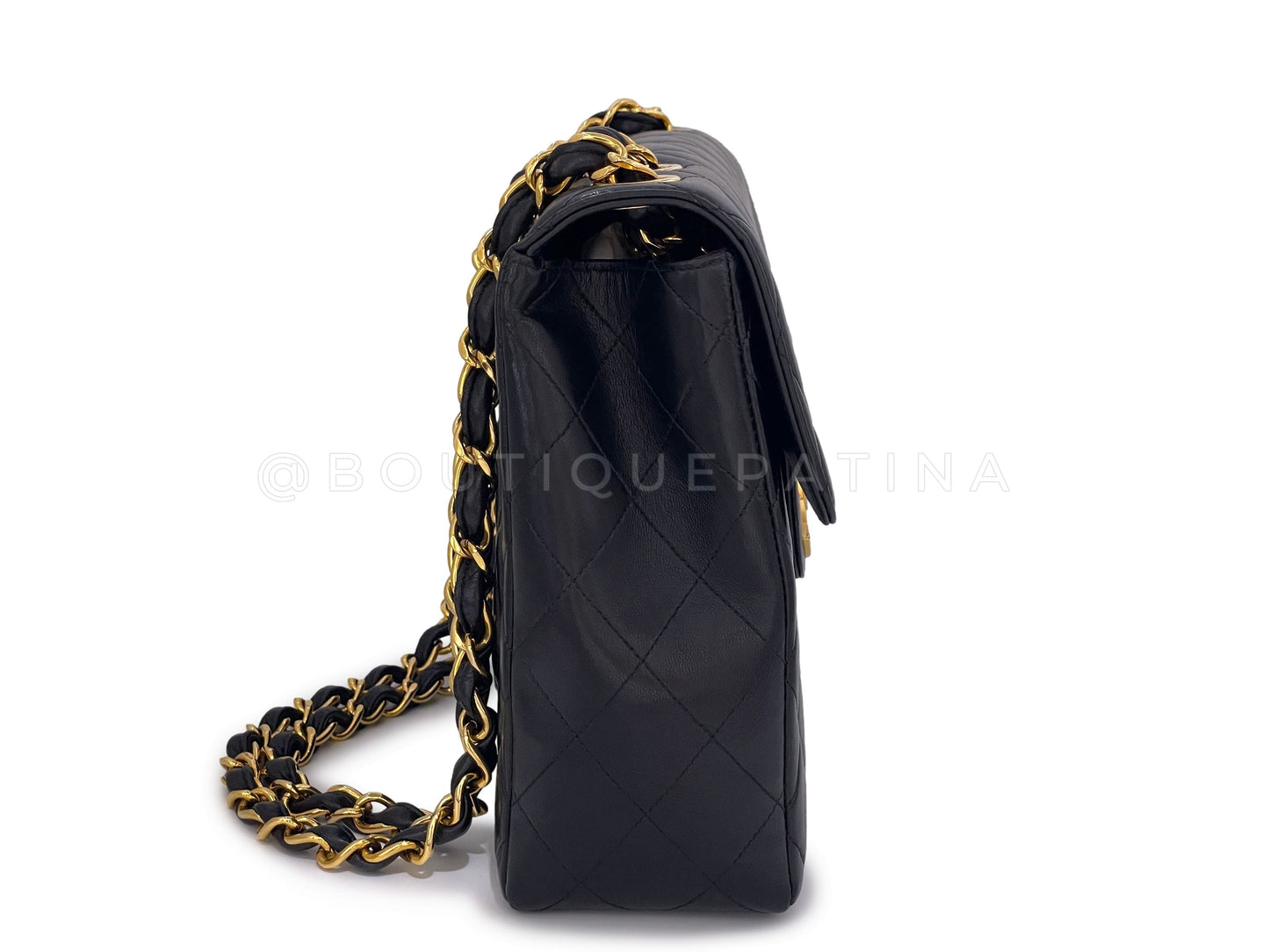 Chanel Vintage Black Jumbo Classic Flap Bag 24k GHW