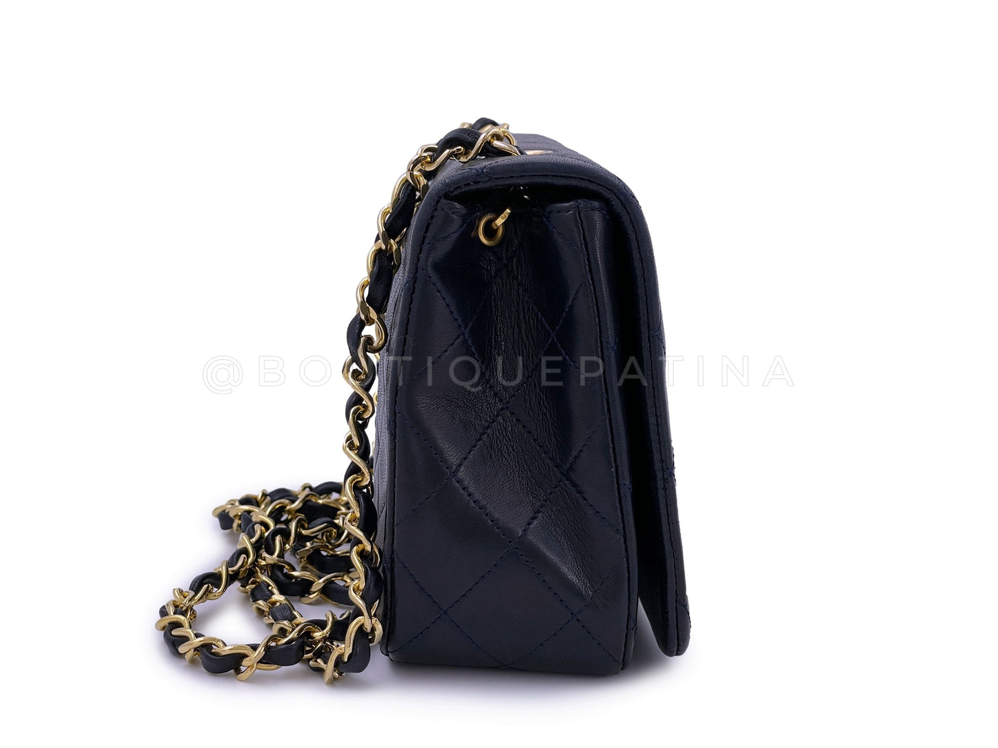 Chanel Vintage Midnight Black Timeless Classic Full Flap Bag 24k GHW