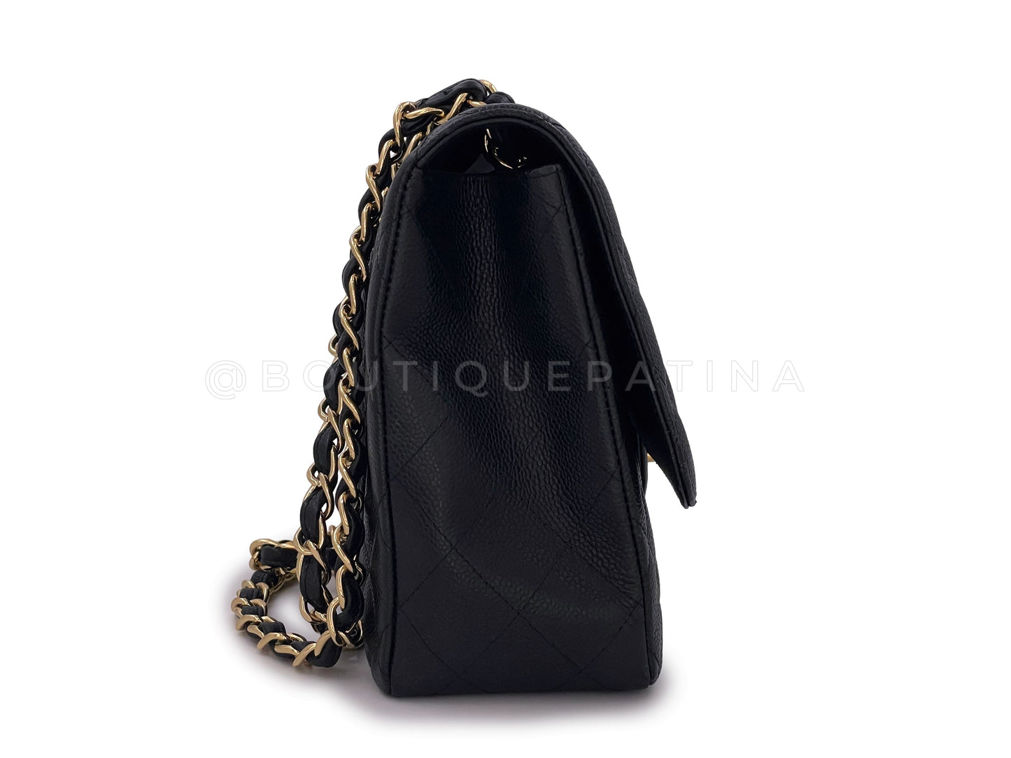 Chanel Black Jumbo Classic Flap Bag Caviar Single GHW RB5