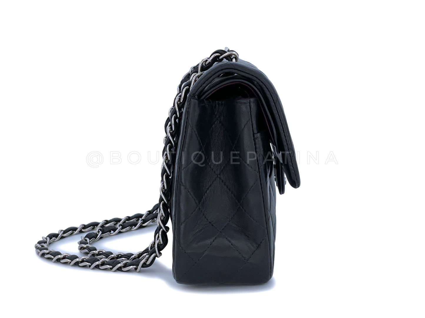 Chanel 2001 Vintage Black Small Classic Double Flap Bag SHW Lambskin