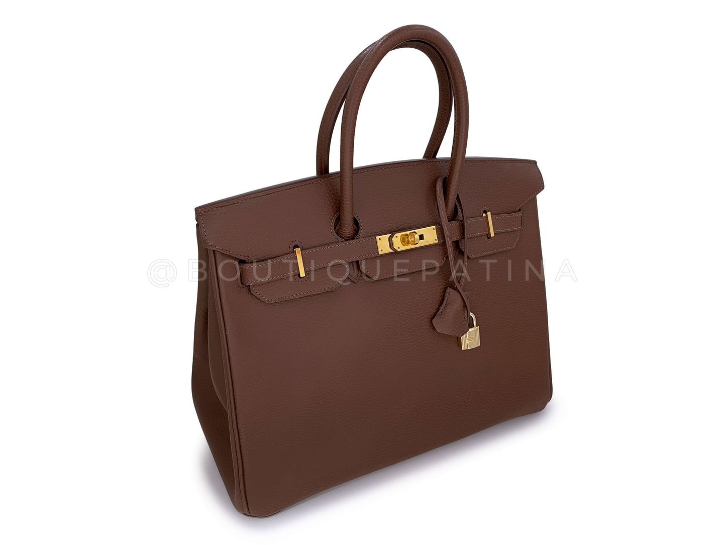 Hermes Chocolate Brown Ardennes 35cm Birkin Bag GHW
