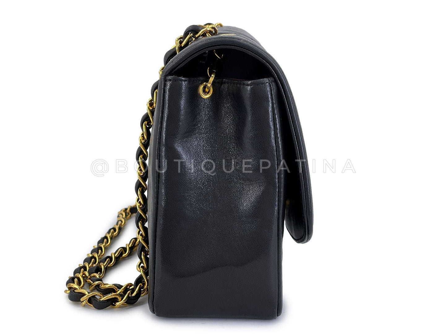 Chanel 1992 Vintage Black Medium Diana Flap Bag 24k GHW 21Z
