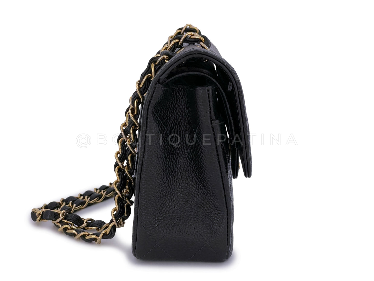 Chanel Vintage Black Caviar Small Classic Double Flap Bag 24k GHW