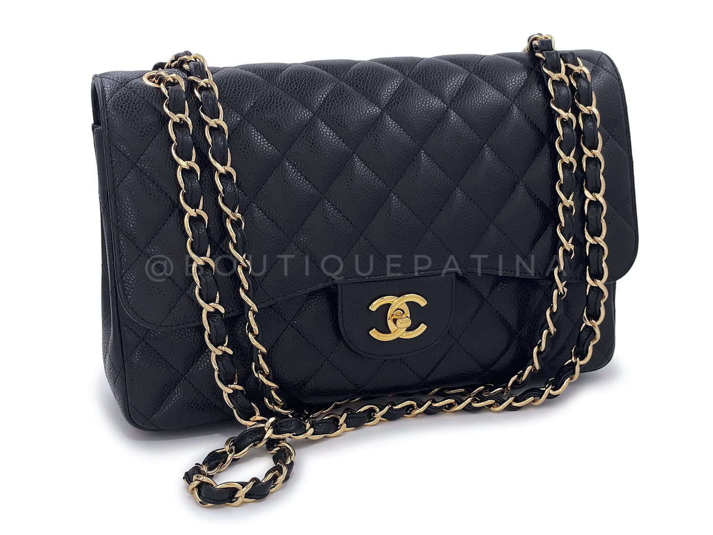 Chanel Black Caviar Jumbo Classic Double Flap Bag GHW