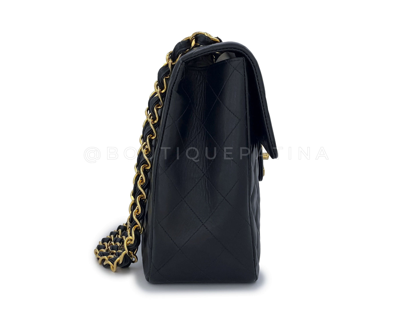 Chanel 1994 Vintage Black Maxi Classic "Jumbo XL" Flap Bag 24k GHW Lambskin