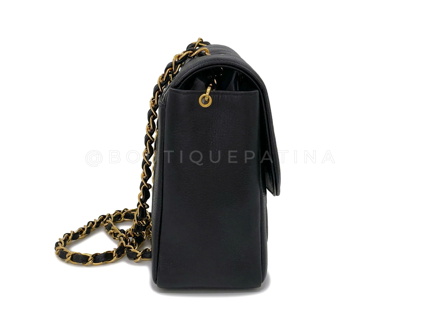 Chanel Vintage Black Caviar Diana Bag Medium 24k GHW