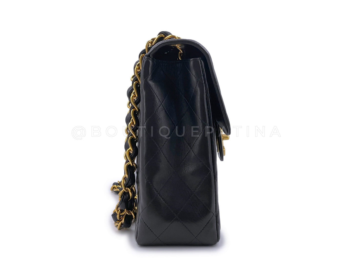 Chanel 1997 Vintage Black Jumbo "XL" Classic Flap Bag 24k GHW Lambskin