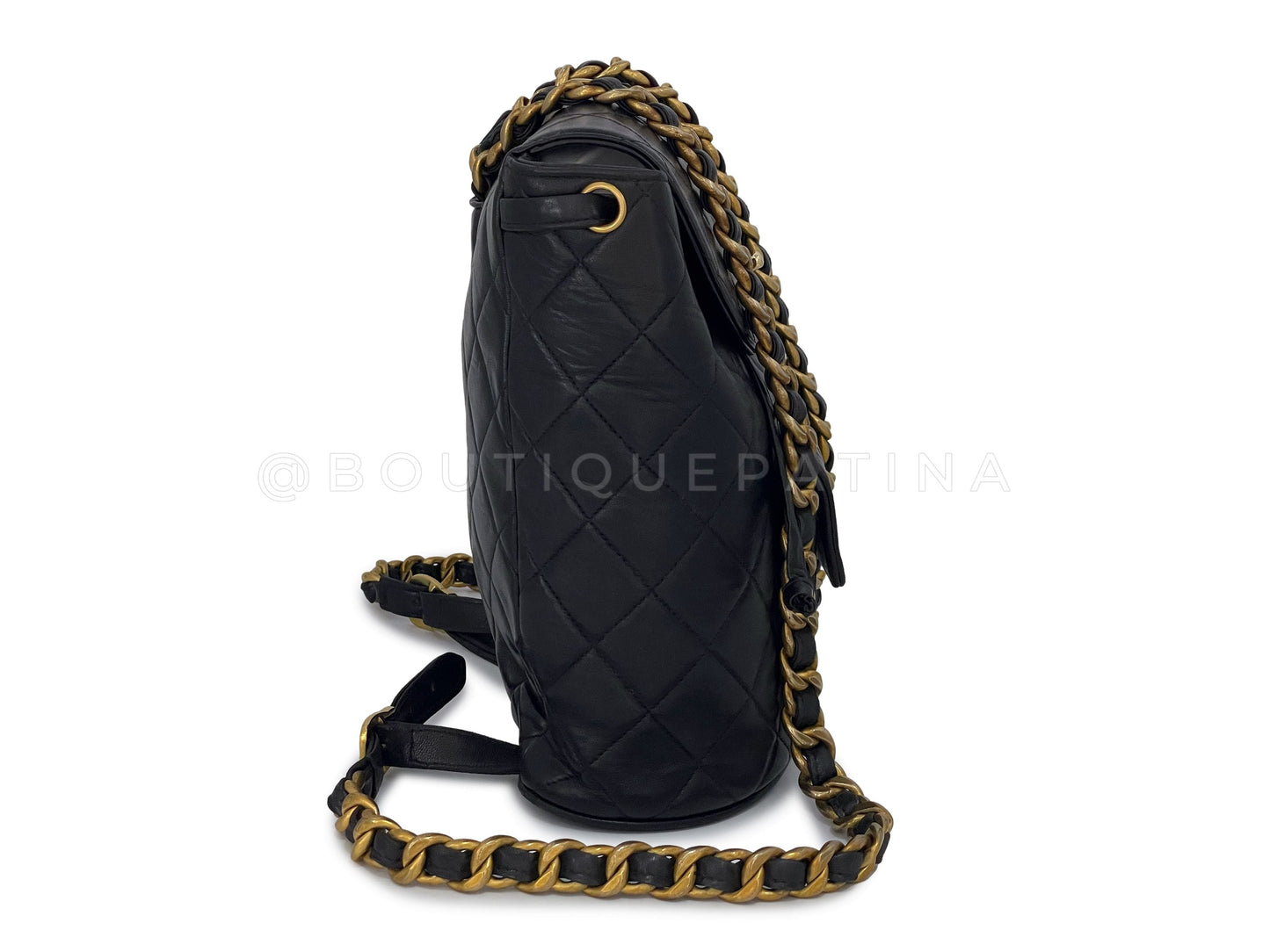 Chanel 1994 Vintage Black Duma Classic Backpack Bag 24k GHW Lambskin
