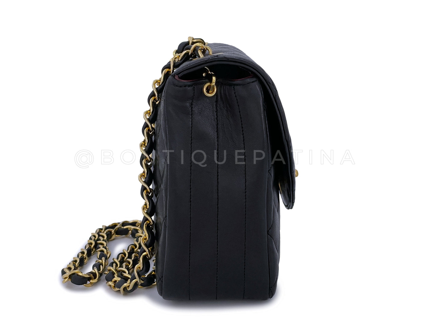 Chanel 1988 Vintage Black Curved Shoulder Flap Bag 24k GHW