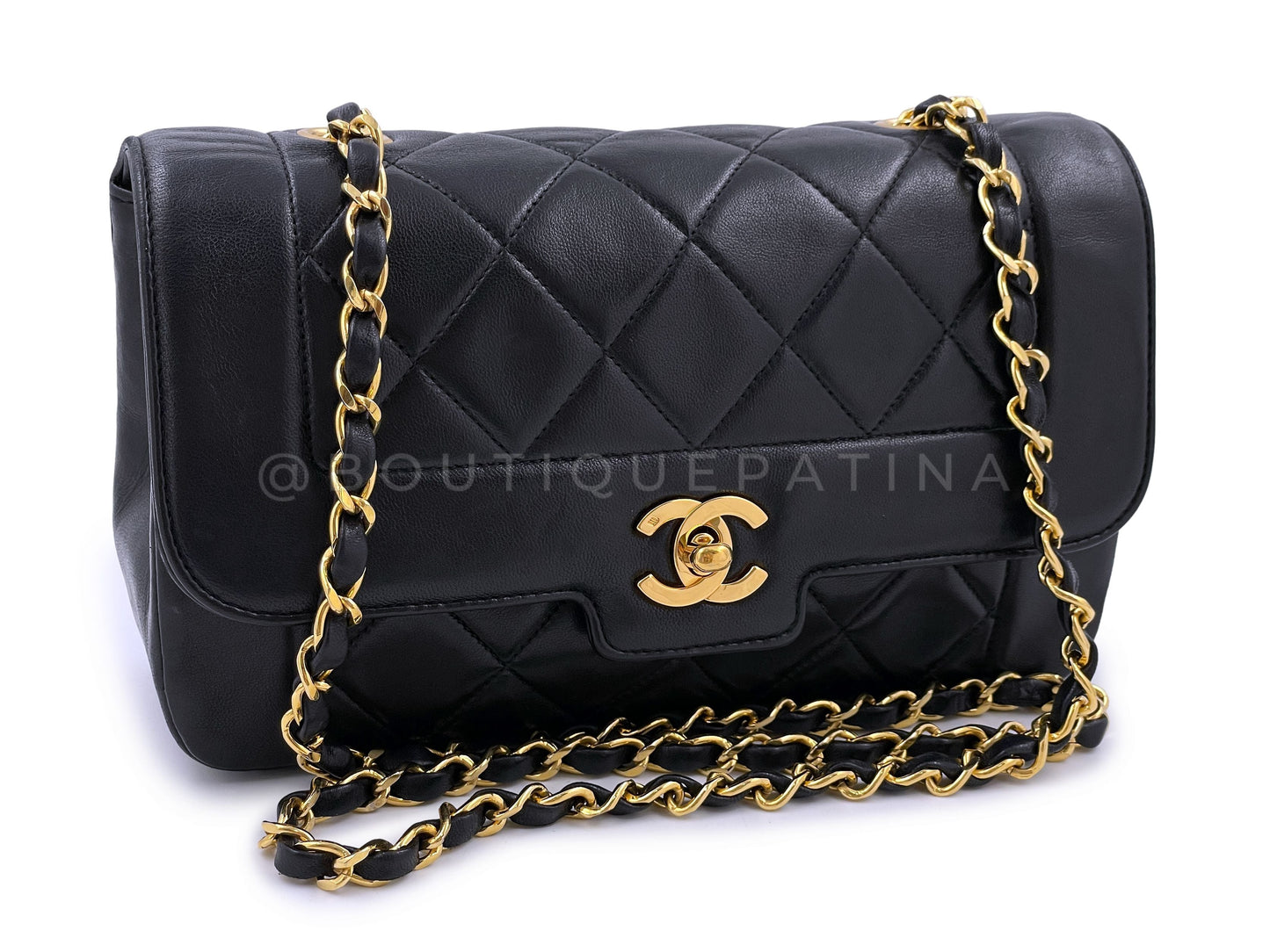 Chanel 1991 Vintage Small Geometric Diana Flap Bag 24k GHW