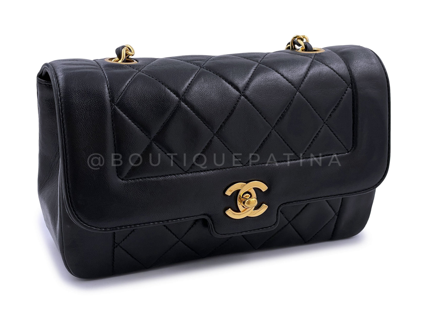 Chanel 1991 Vintage Small Geometric Diana Flap Bag 24k GHW