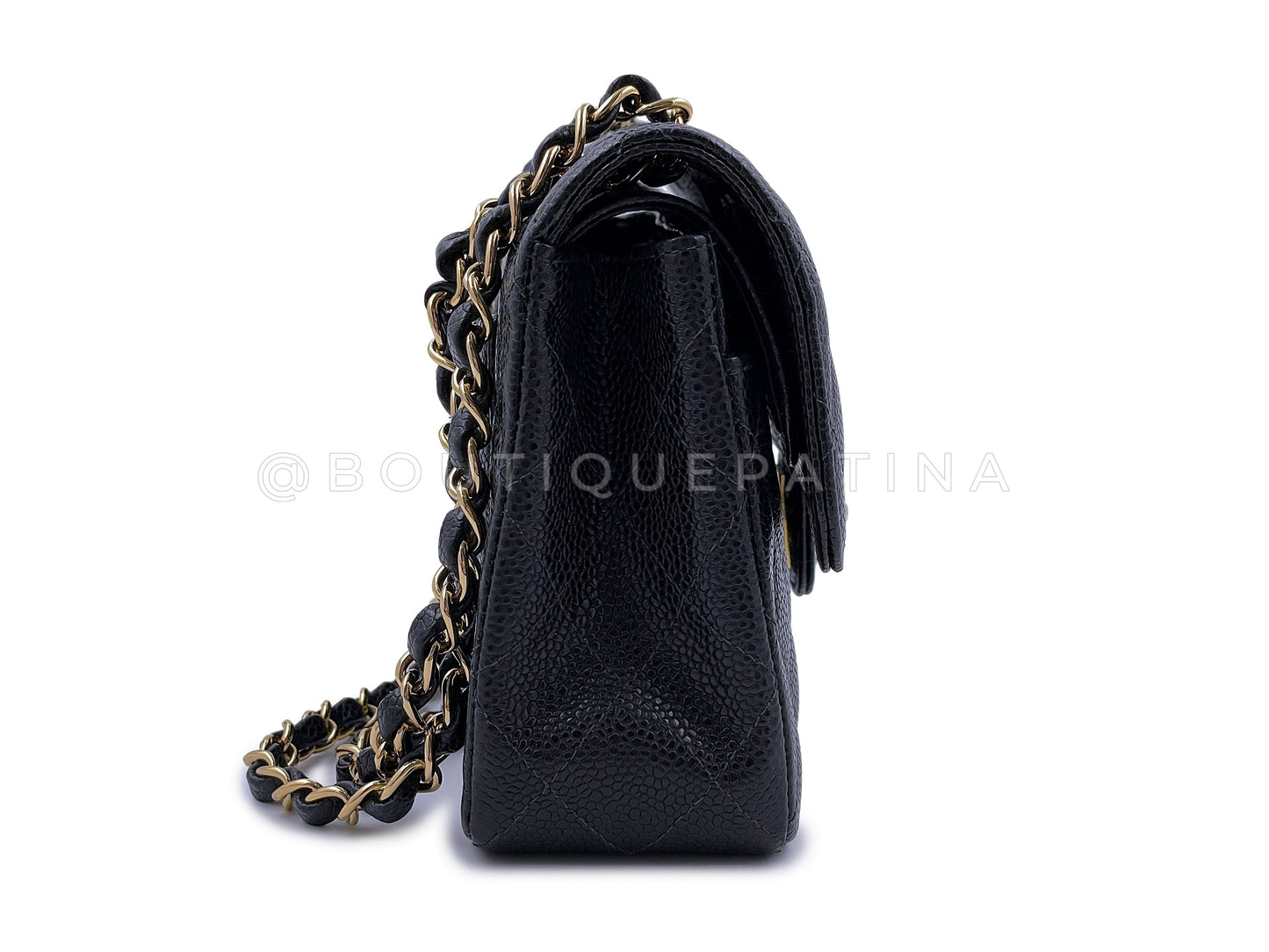 Chanel 2004 Vintage Black Caviar Small Classic Double Flap Bag 24k GHW 9TI