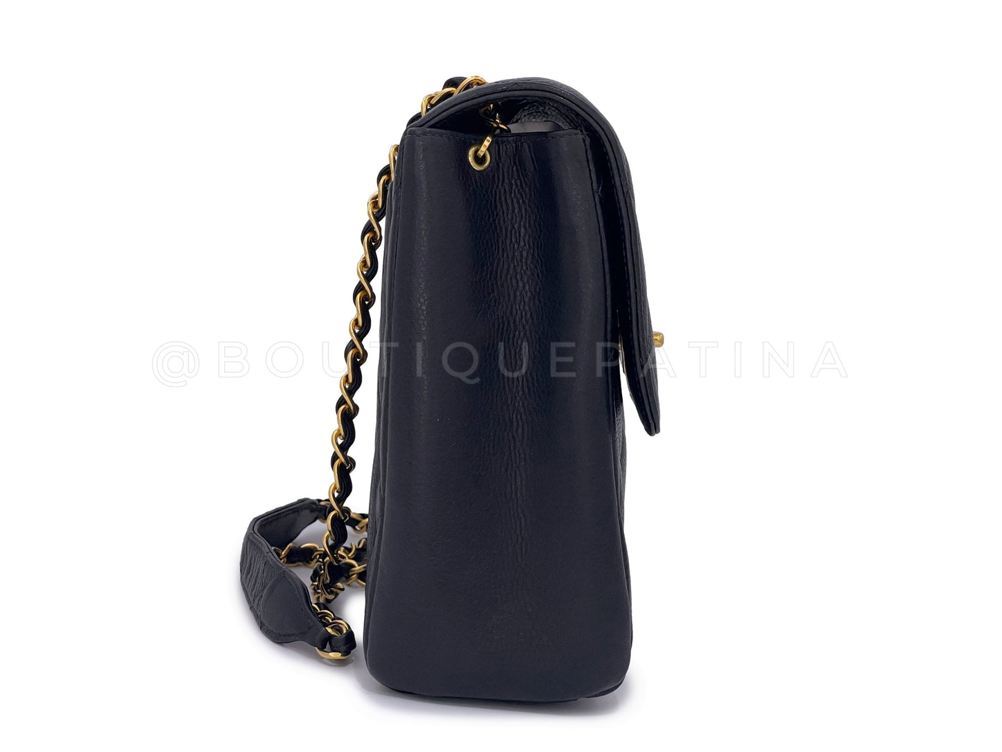 Chanel 1996 Vintage Caviar Square Crossbody Flap Bag 24k GHW