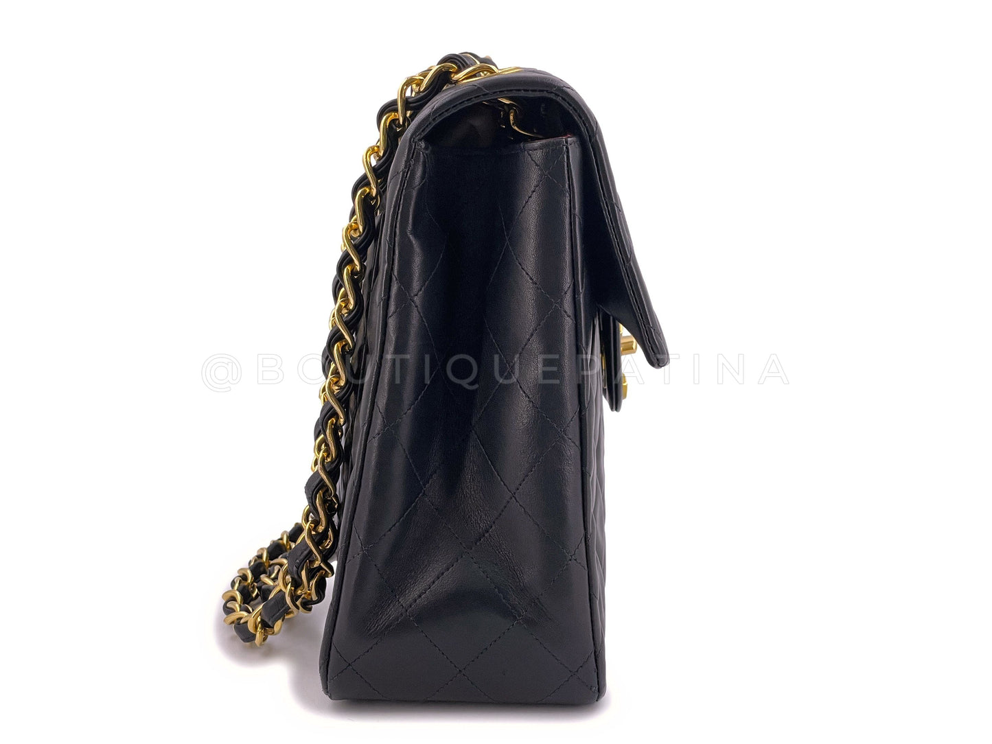 Chanel 1994 Vintage Black Maxi Classic Flap Bag 24k GHW