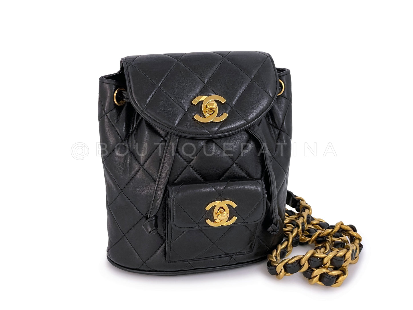 Chanel 1994 Vintage Black Mini Duma Backpack Bag 24k GHW FJ1