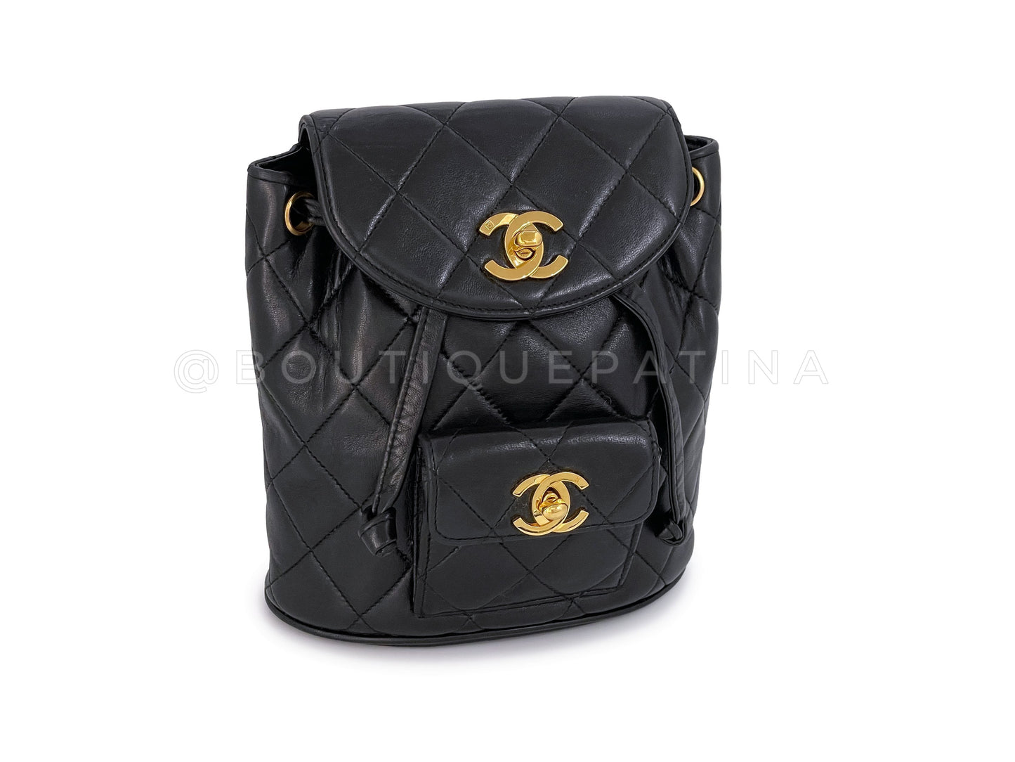 Chanel 1994 Vintage Black Mini Duma Backpack Bag 24k GHW FJ1