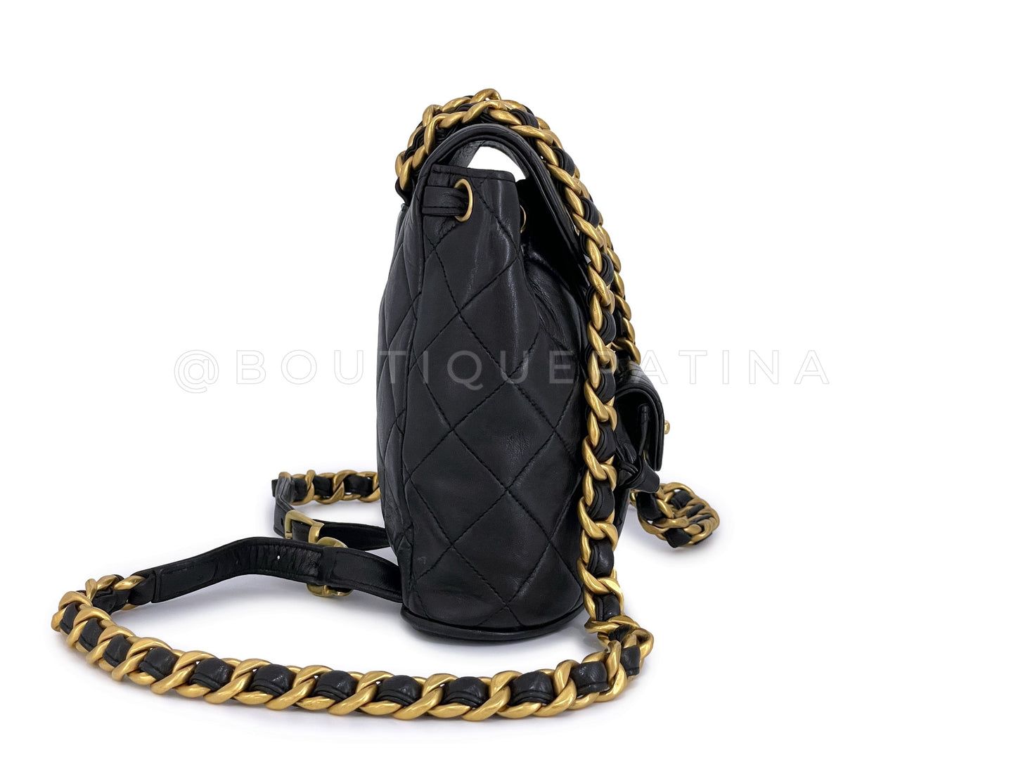 Chanel 1994 Vintage Black Mini Duma Backpack Bag 24k GHW FJ1