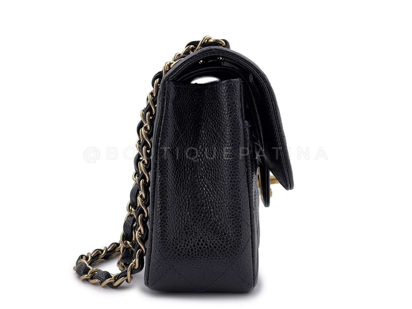 Chanel 2003 Vintage Black Caviar Small Classic Double Flap Bag 24k GHW