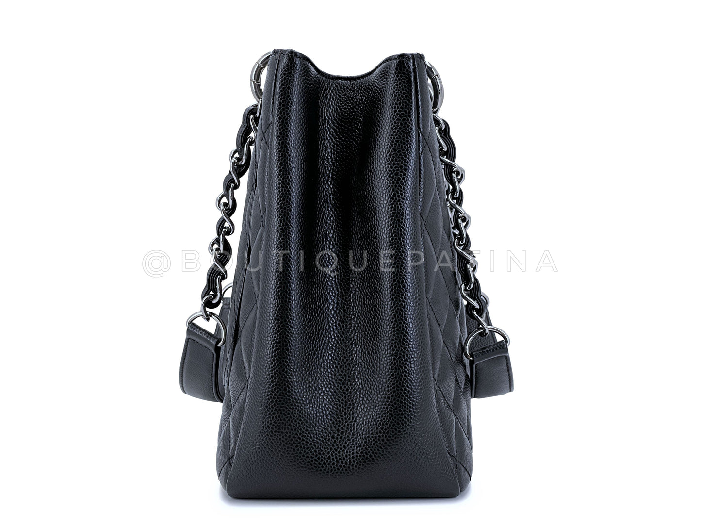 Chanel Black Caviar Grand Shopper Tote GST Bag SHW