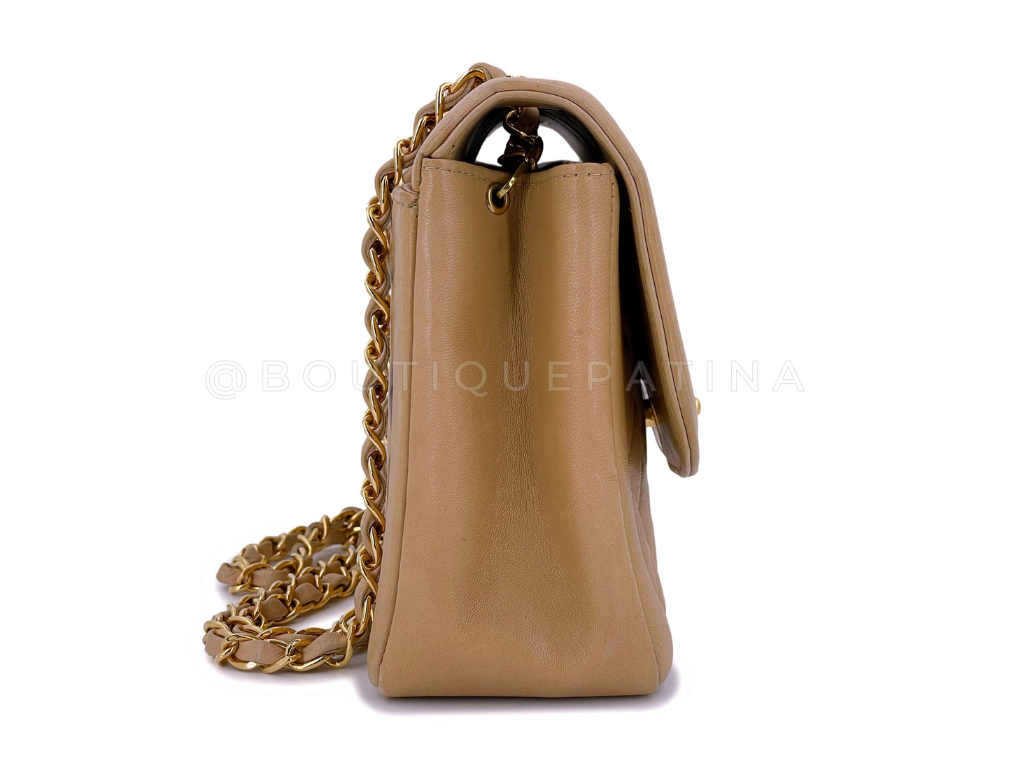Chanel 1997 Vintage Caramel Beige Medium Diana Flap Bag 24k GHW