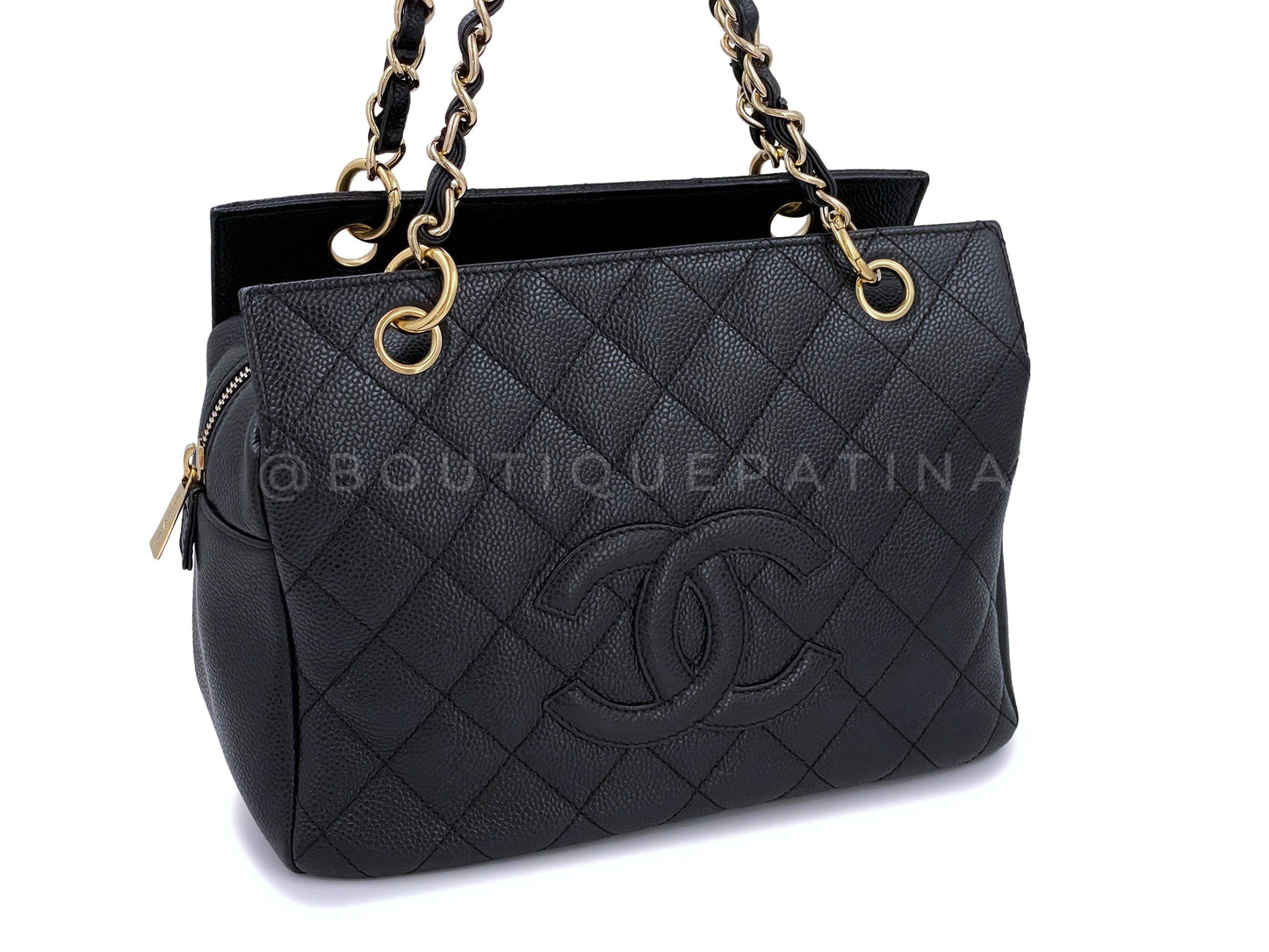 Chanel 2007 Vintage Caviar Petite Timeless Shopper Tote PTT Bag Black GHW