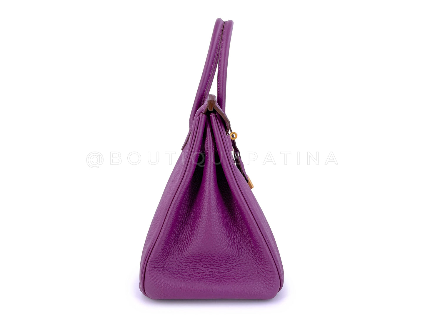 Hermes 30cm Anemone Purple Togo Birkin Tote Bag 24k GHW