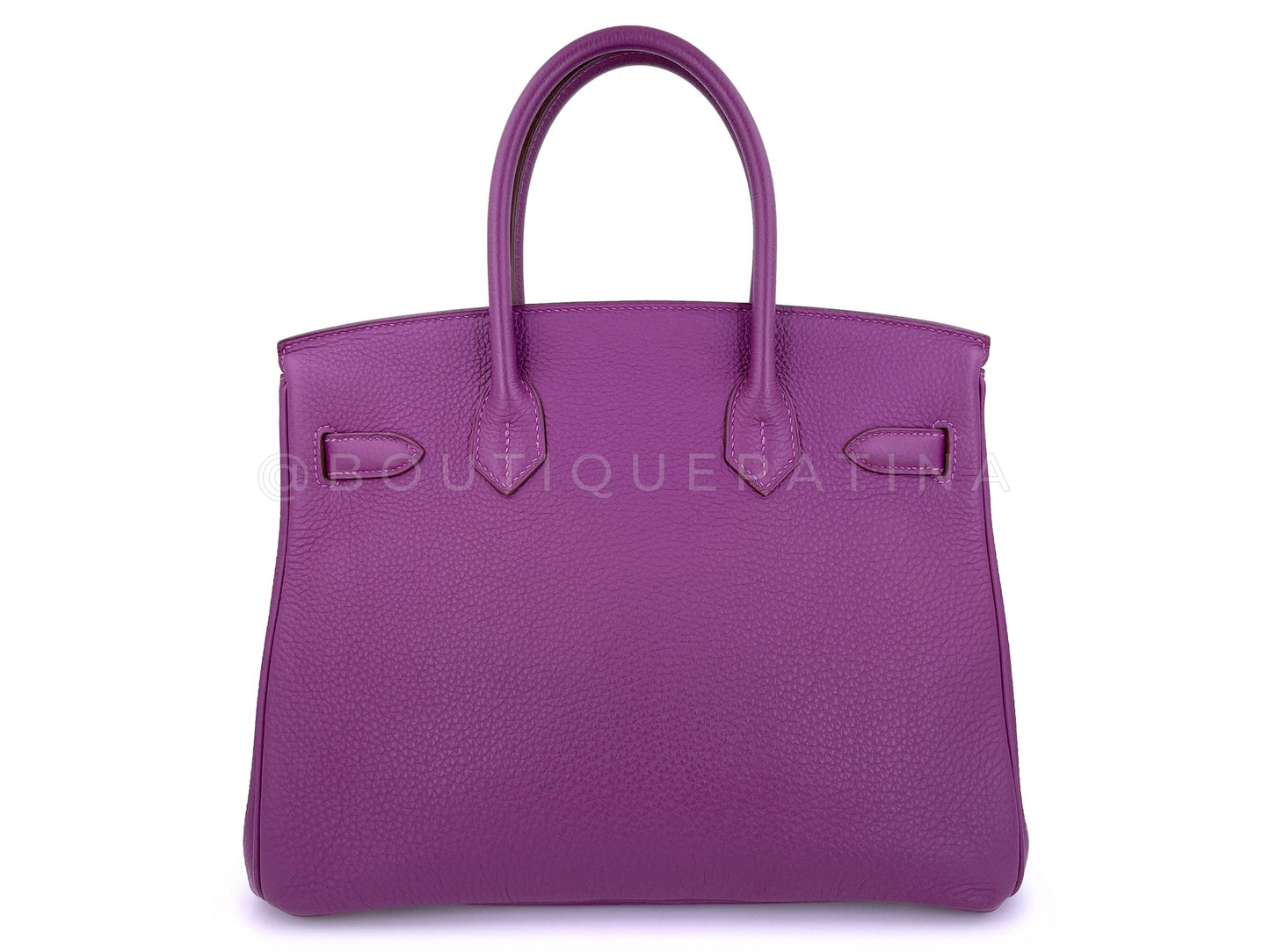 Hermes 30cm Anemone Purple Togo Birkin Tote Bag 24k GHW