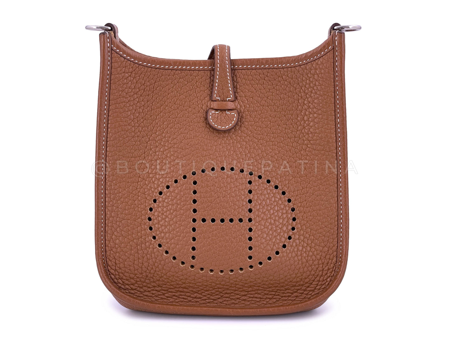 Hermes Gold Clemence Camel Beige Evelyne Mini TPM Bag PHW XY2