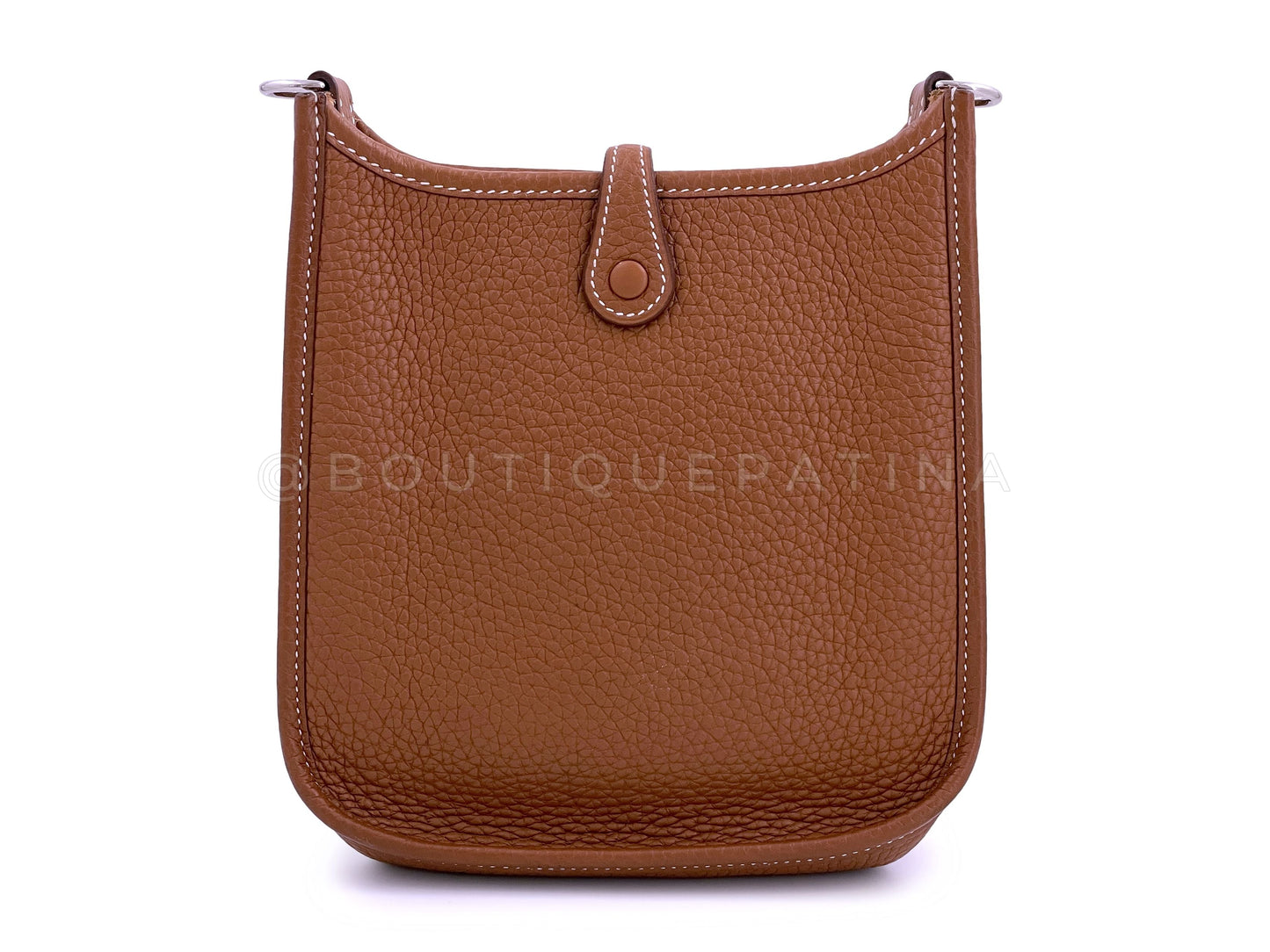 Hermes Gold Clemence Camel Beige Evelyne Mini TPM Bag PHW XY2