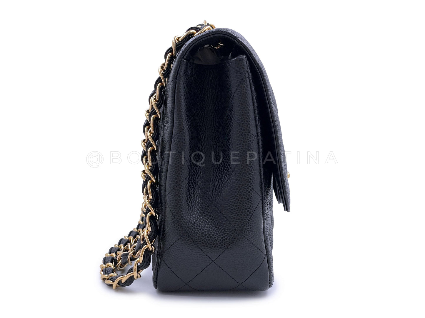 Chanel 2009 Black Caviar Jumbo Classic Single Flap Bag GHW