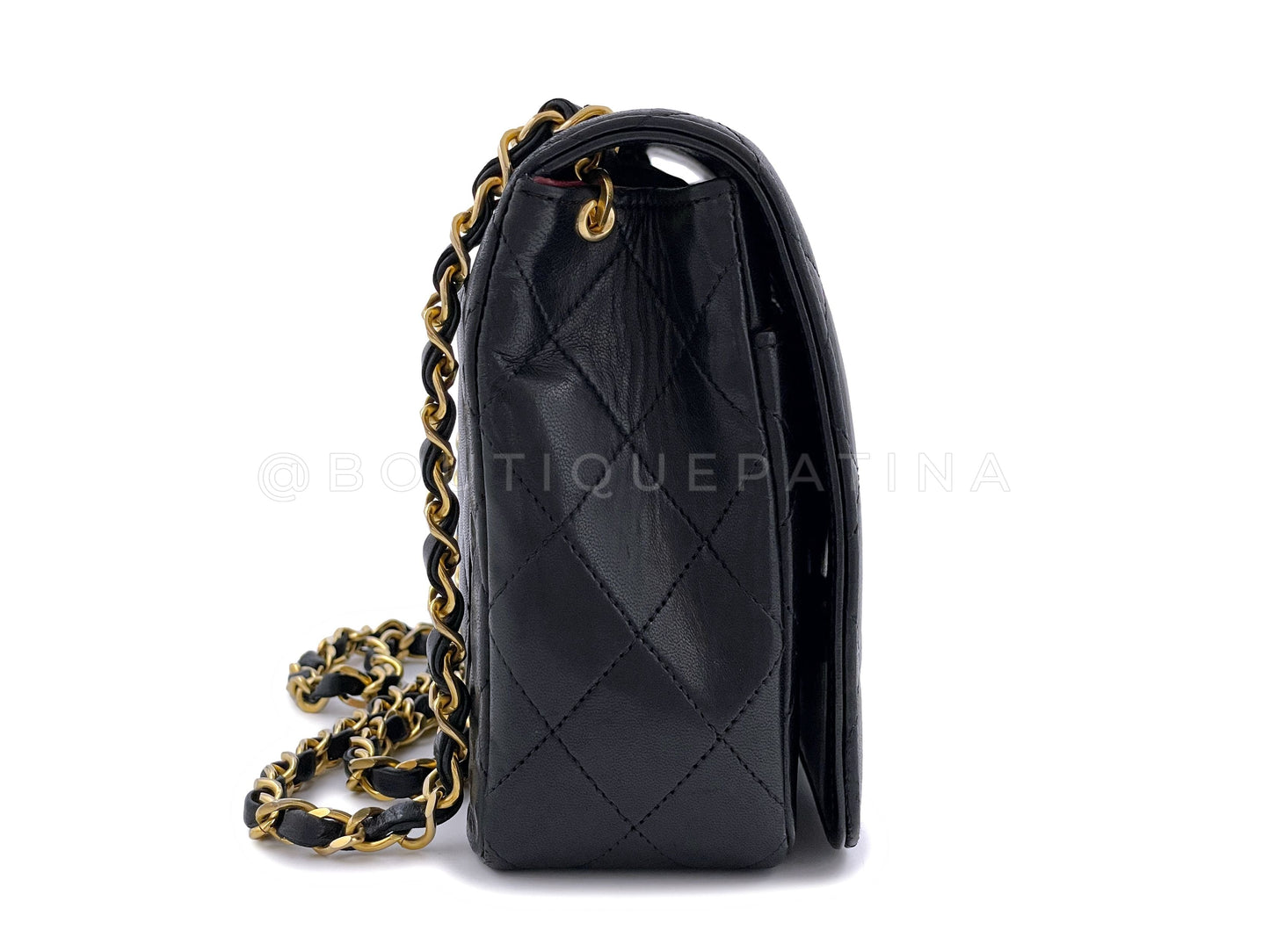 Rare Chanel 1987 Vintage Black Oversized CC Small Full Flap Bag 24k GHW