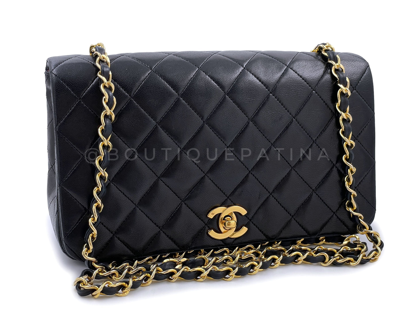 Chanel 1989 Vintage Black Full Flap Bag 24k GHW