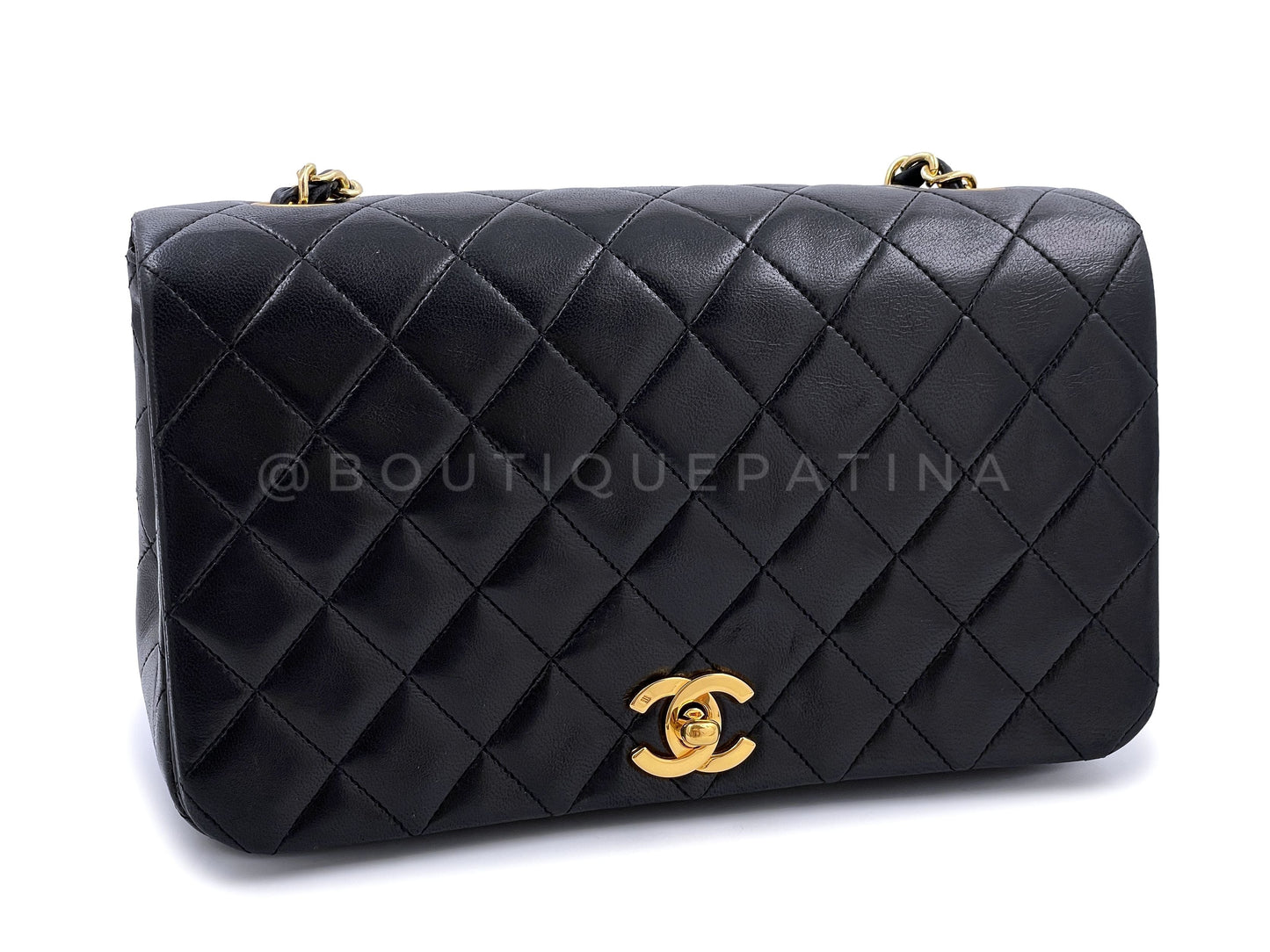 Chanel 1989 Vintage Black Full Flap Bag 24k GHW