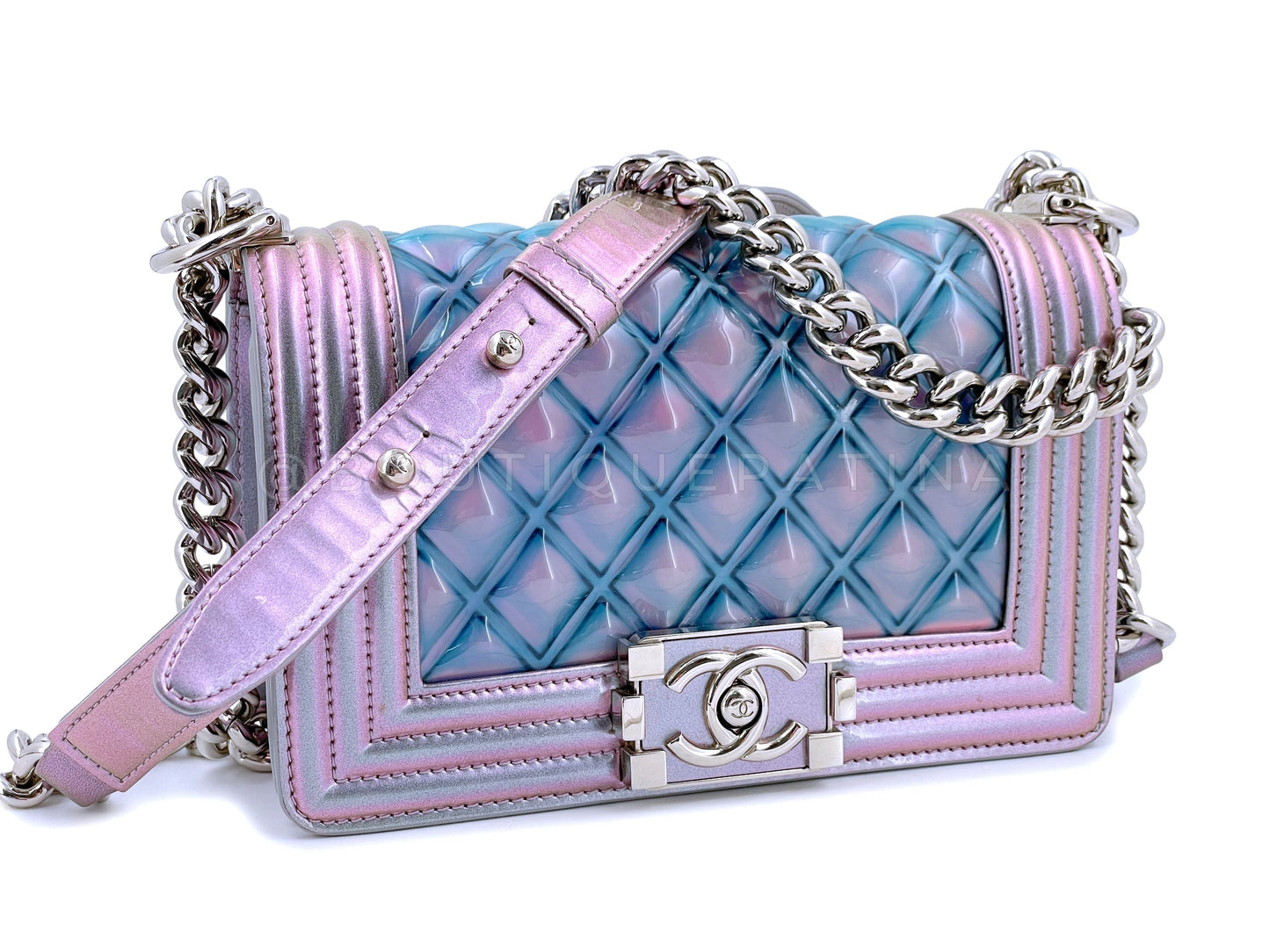 Chanel Iridescent Purple Mermaid Small Water Boy Flap Bag