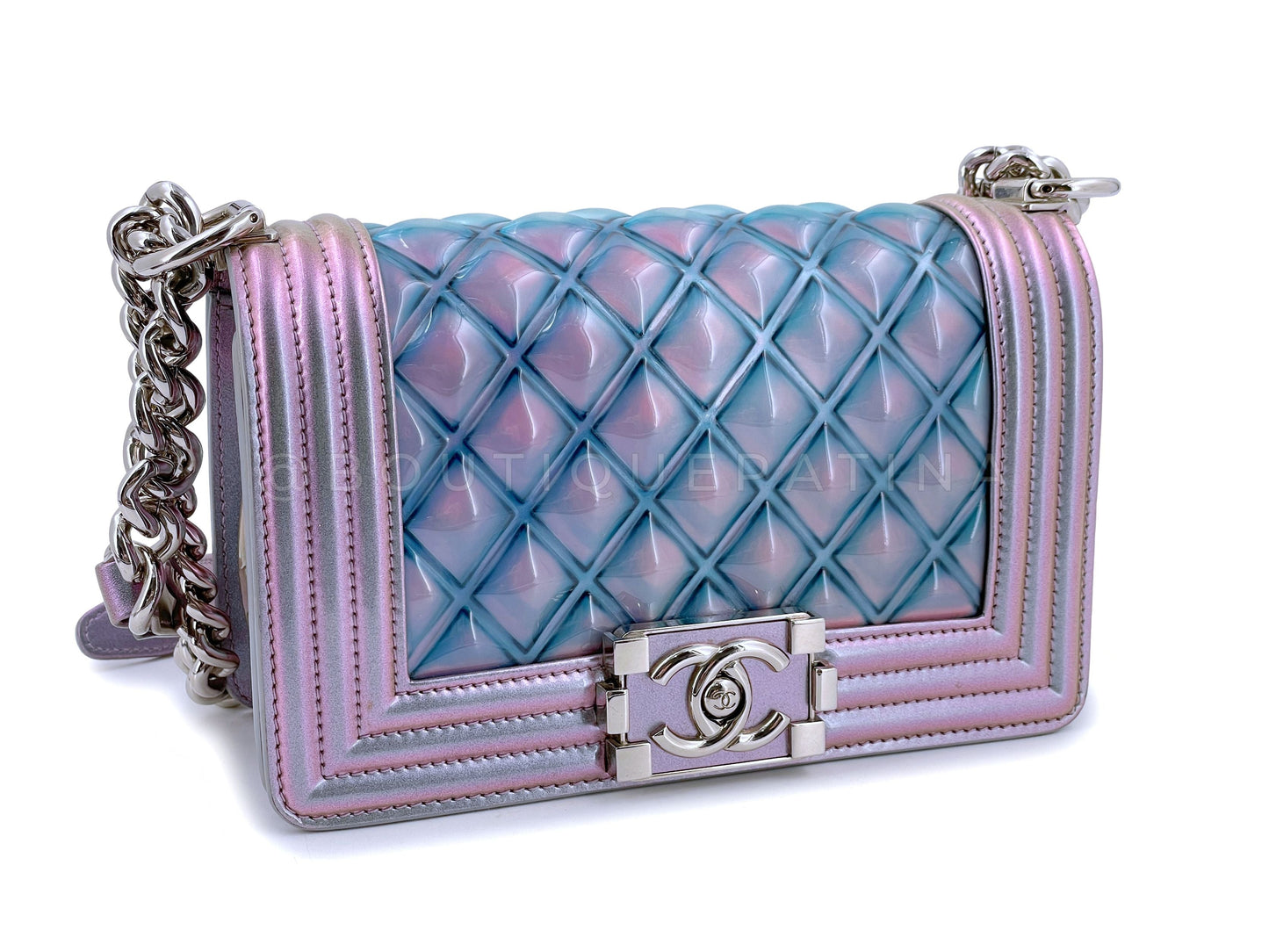 Chanel Iridescent Purple Mermaid Small Water Boy Flap Bag