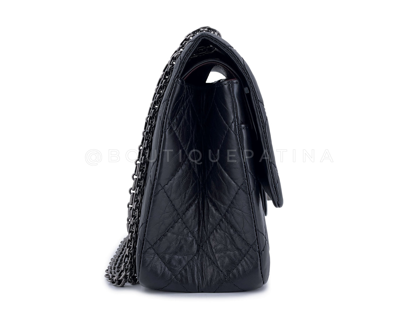 Chanel Black Aged Calfskin Reissue Medium 226 2.55 Flap Bag RHW