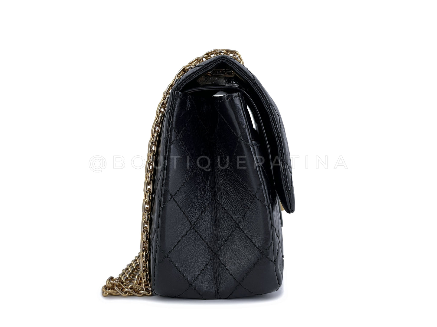 Chanel Black Aged Calfskin Reissue Small 225 2.55 Flap Bag GHW